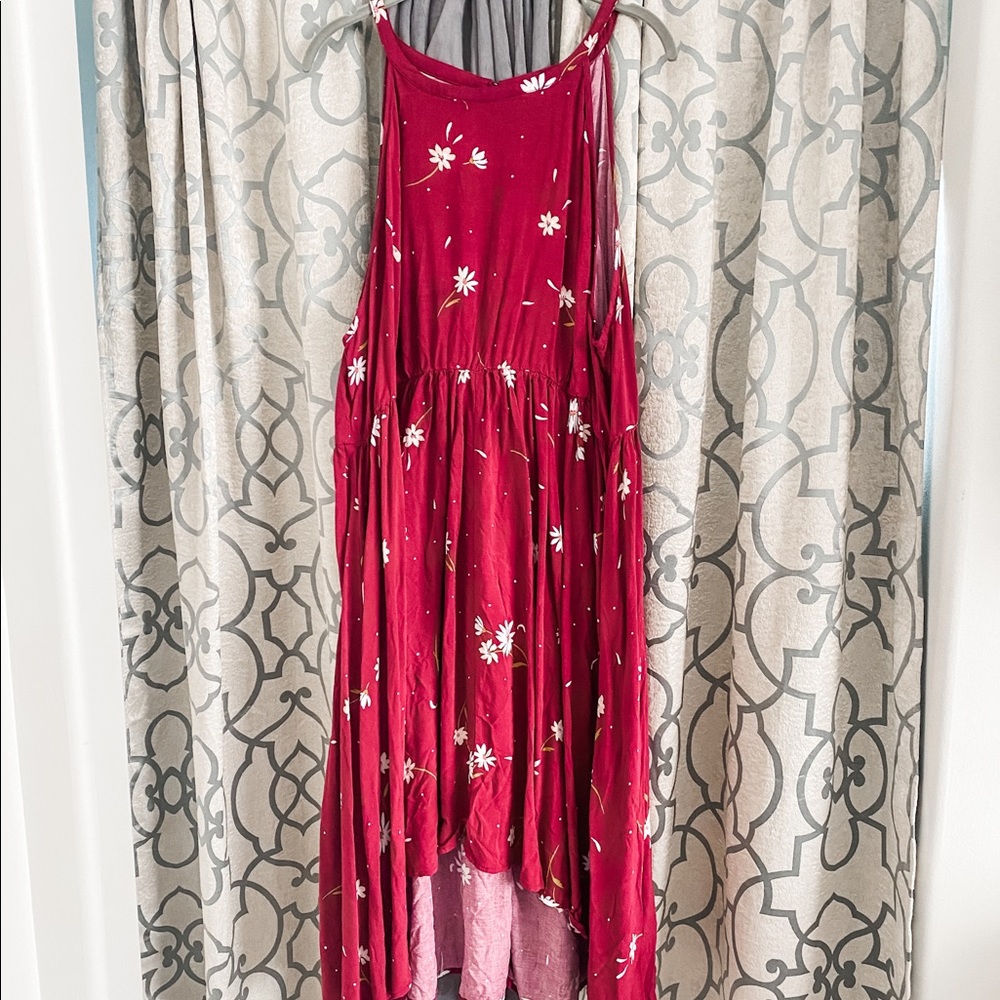 High neck lightweight strap dress